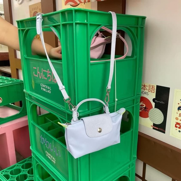 Longchamp Le Pliage Mini Pouch with handle with Cross body strap 💙 (Authentic) - Picture 5 of 7